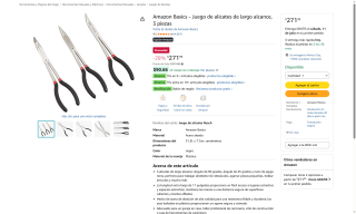 Juego de Alicates Largo Alcance 3pz por $272 | Oferta Amazon
