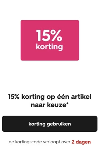 15% korting op één artikel naar keuze bij de Hema