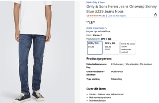 ONLY & SONS skinny jeans voor €13,93 bij Amazon