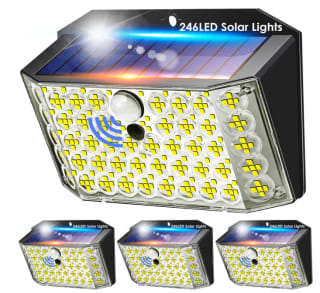 Lampe Solaire éxterieure Coolnight Détecteur de Mouvement 246 LEDs 3 Modes à 23,99€