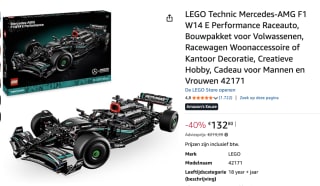 LEGO Technic 42171 Mercedes-AMG F1 W14 E voor €132,80 bij Amazon