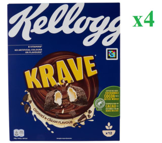 4 x Kellogg's Krave Cookies & Cream 375g por 10.92€