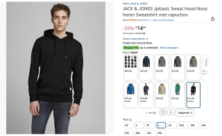 JACK & JONES heren Sweatshirt voor €14,34 bij Amazon