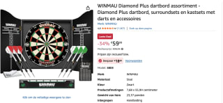 WINMAU Diamond Plus dartbord voor €41,99 bij Amazon