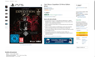 Clair Obscur: Expedition 33 - Mirror Edition por $1,365 | Amazon