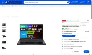 Acer Nitro V 15 i5-13420H 16GB 512GB RTX 5050 por $13,941 | Walmart (BBVA, NU)