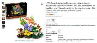 LEGO Botanicals Bospaddenstoelen voor €58,99 bij Amazon