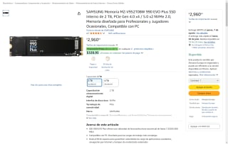 SSD 2TB SAMSUNG 990 EVO Plus por $2,212 | Oferta Amazon