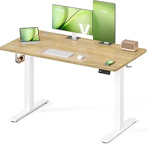VASAGLE Escritorio Eléctrico Ajustable en Altura 120 x 60 cm, Roble Dorado por 76,49€