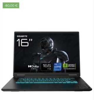 Gigabyte A16 CVHI3ES894SD i7 16GB 1TB RTX 5060 por 919€