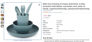 Belle Vous Camping Serviesset 4-delig voor €5,19 bij Amazon.com.be