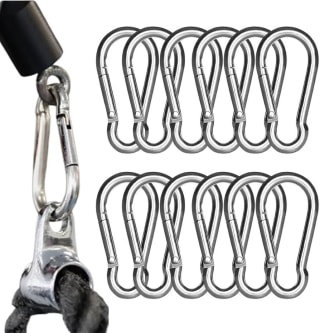 Pack de 12 mosquetones Hasta 180 Kg 6 cm por 4.99€