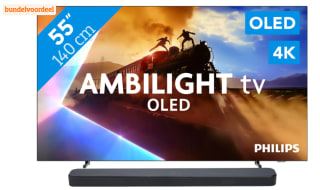 Philips Ambilight 55'' OLED760 4K (2025) + JBL Bar 300 M2 Zwart voor €1119
