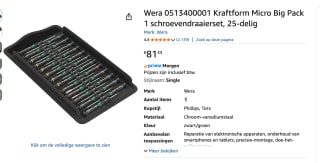 Wera Micro Big Pack 1 Schroevendraaierset voor €81,33 bij Amazon