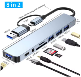 Adaptador USB-C hub MacBook Pro por 5.76€