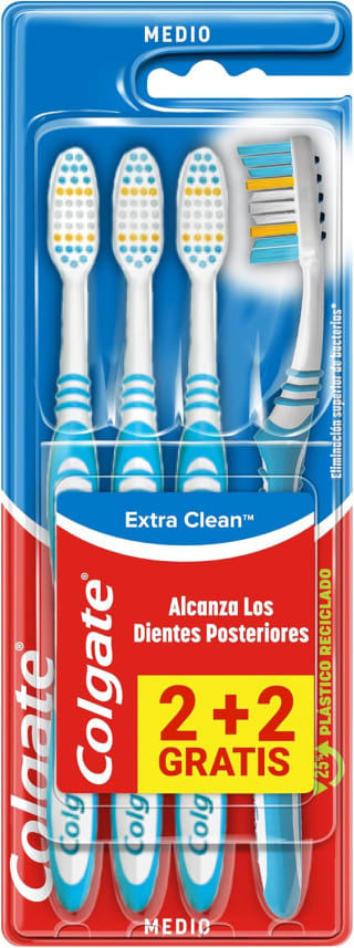 Colgate 4 Cepillos de dientes Extra Clean medio por 1.89€