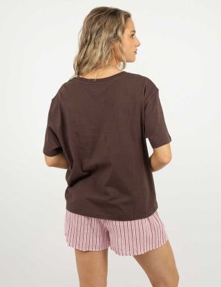 Polera Con Estampado Manga Corta Mujer Icono Oferta $4.990 Solo en abc.cl