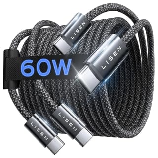 LISEN Cable USB C 60W (2m, 2 unidades) por $89 en Amazon