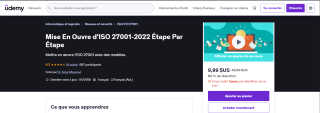 Cours en ligne Mise En Ouvre d'ISO 27001-2022 Étape Par Étape à 8,54€