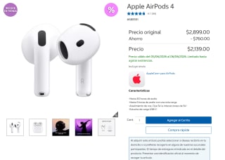AirPods 4 Apple con chip H2 por $2,139 | Oferta Costco