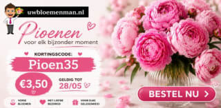 €3,50 korting op pioenrozen bij Uwbloemenman