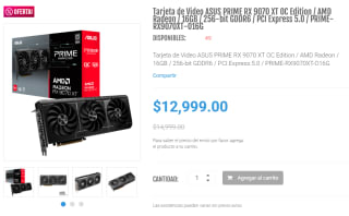 Tarjeta ASUS PRIME RX 9070 XT OC Edition por $11,049 | DDTech (Santander MSI)