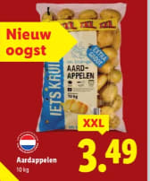 10kg Kruimige aardappelen voor €3,49 bij de Lidl
