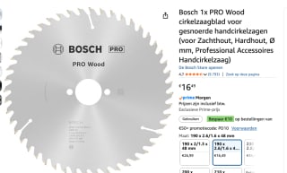 Bosch Professional Cirkelzaagblad PRO Wood voor €16,49 bij Amazon