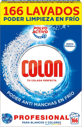 Colon Activo Profesional Polvo Detergente para la lavadora, 166 lavados por 17.57€
