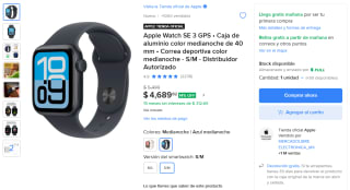 Apple Watch SE 3 GPS por $3,838 | Mercado Libre (TDC MP)