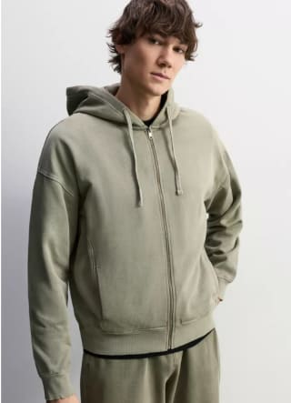 Sudadera con Cremallera Efecto Lavado para Hombre por 4.99€
