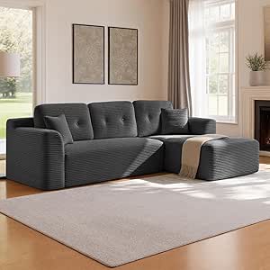 VASAGLE Sofá Esquinero, Sofá Modular 244 cm, Entrega Compacta por 295,99€