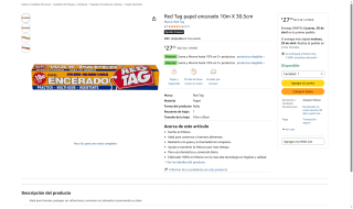 Papel Encerado Red Tag por $28 | Oferta Amazon
