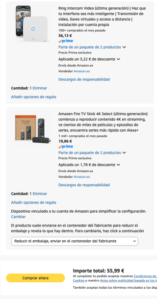 Fire TV Stick 4K Select + Ring Intercom Video de Amazon por 55.99€