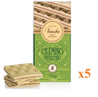 5 x Venchi Tableta de Chocolate Cremino de Pistacho con Leche y Blanco 110 g a 9.95€