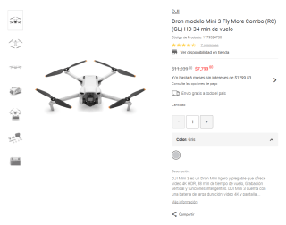 Dron DJI Mini 3 Fly More Combo por $7,409 | Oferta Liverpool