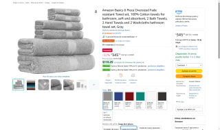 Pack de 6 Toallas Amazon Basics por $346 | Oferta Amazon