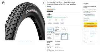 Neumático Continental 29x2.3 por $499 | Descuento Amazon