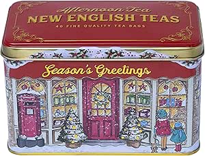 New English Teas Season's Greetings Christmas Tea Tin with 40 Teabags