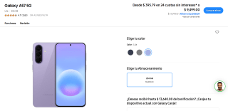 Samsung Galaxy A57 256GB + Cargador por $5,848 | Mercado Pago