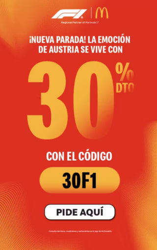 Cupón McDonald's: 30% de Ahorro | Domingo