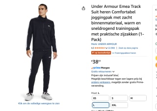 Under Armour EMEA Trainingspak voor €38,01 bij Amazon