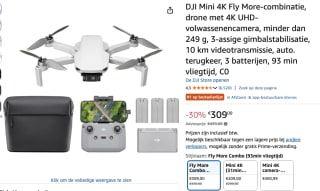 DJI Mini 4K Fly More Combo drone voor €309 bij Amazon