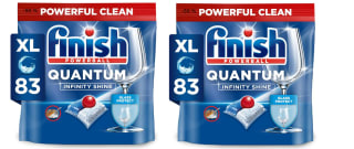 2 x Finish Quantum Infinity Shine Pastillas Lavavajillas 83 uds por 19.98€