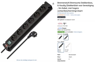 Brennenstuhl Bremounta Stekkerdoos (6-voudig) voor €9,34
