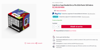 Caja de la Copa Mundial FIFA 2026 Panini 100 Sobres $2,200 | DelSol (PayPal)