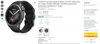 Amazfit Smartwatch Balance 46mm con GPS por $2,913 | Amazon