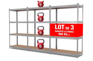 Triple étagère établi charges lourdes à 41,99€