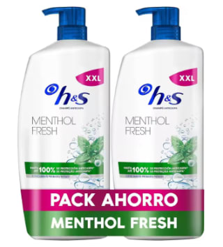 H&S Menthol Fresh Champú Anticaspa 2x1000ml con Dispensador por 13.31€