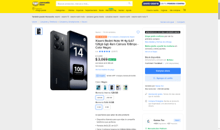 Xiaomi Redmi Note 14 128GB por $2,583 | Mercado Libre (OXXO)